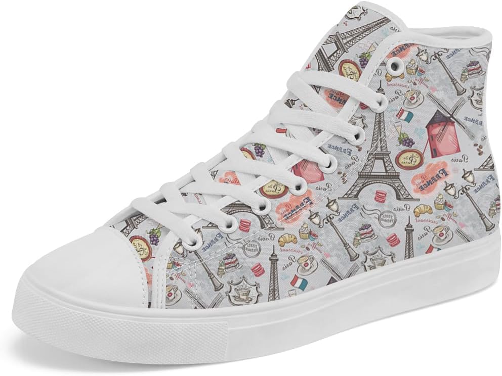 

Кеды на высокой подошве с Эйфелевой башней для женщин и мужчин Chebing, 612 Gray