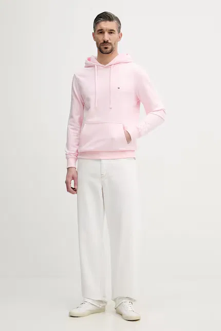 Худи мужское хлопковое Tommy Hilfiger, розовый — фото 2
