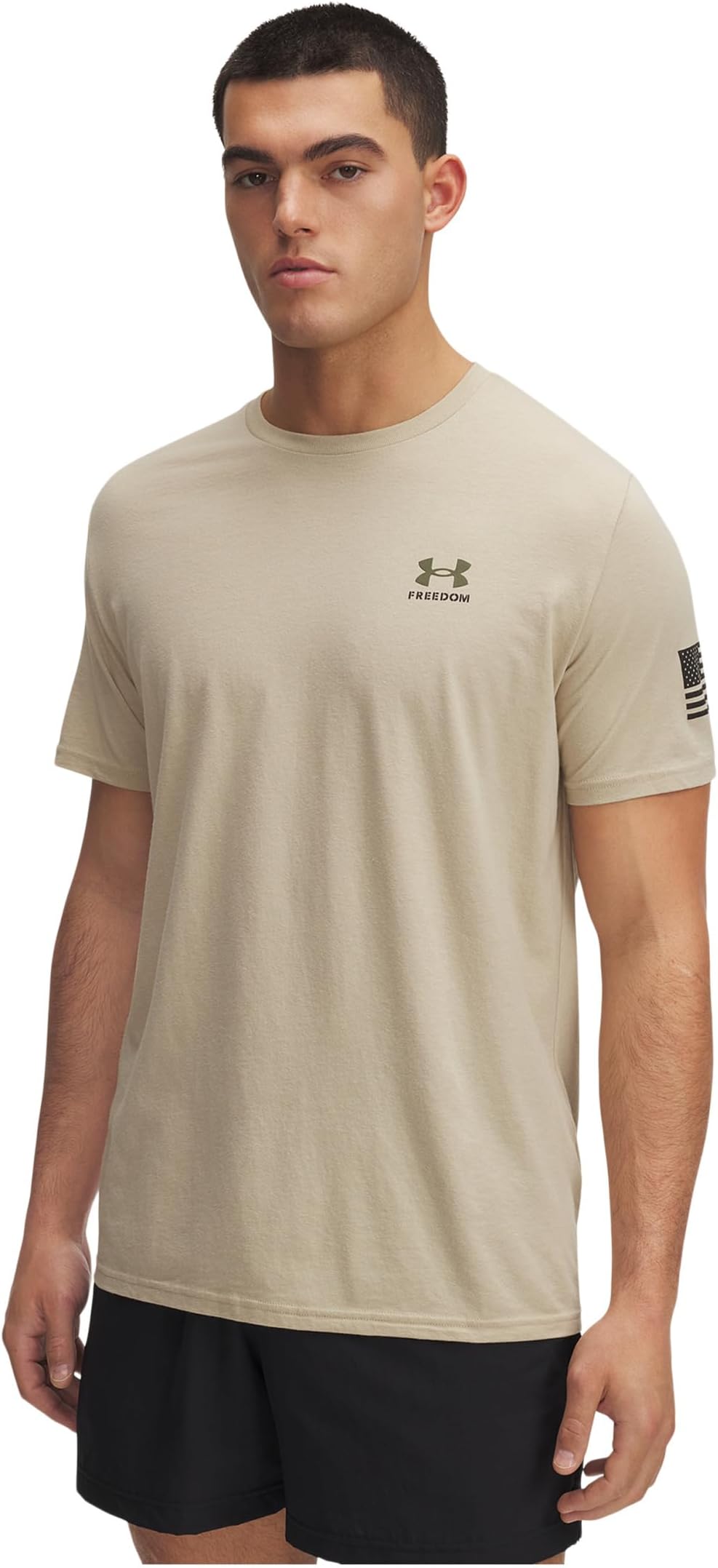

Футболка Under Armour Freedom Flag Short Sleeve T-Shirt, Desert Sand/BlackSee Less