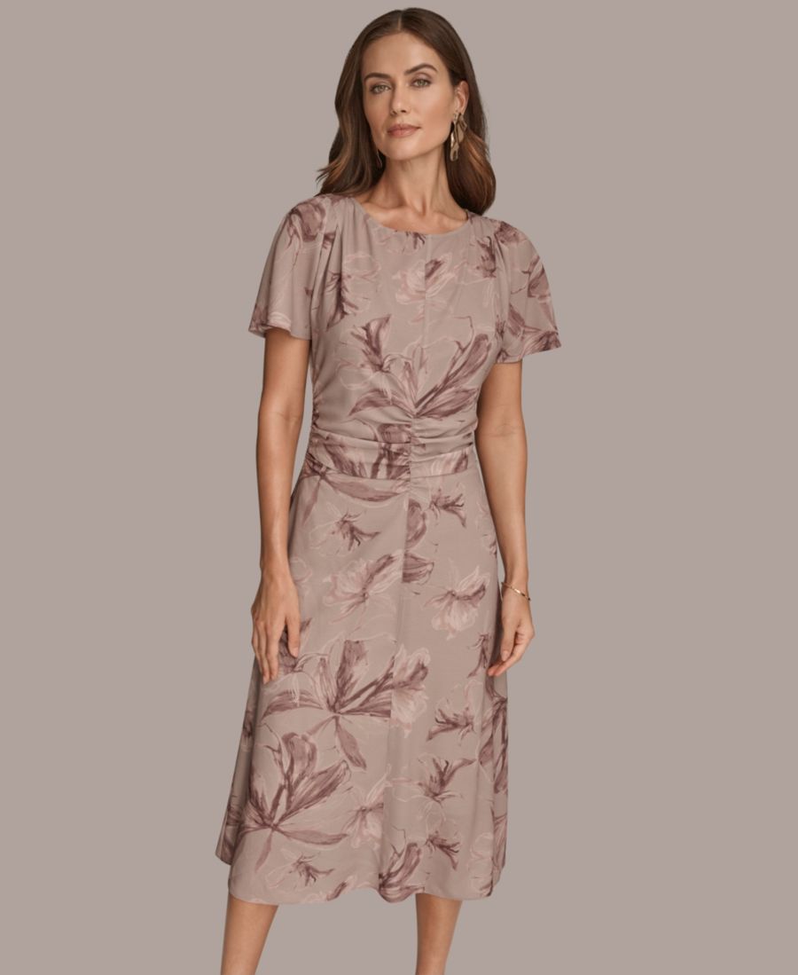 

Женское платье с принтом и сборками Donna Karan New York, Nolita Multi