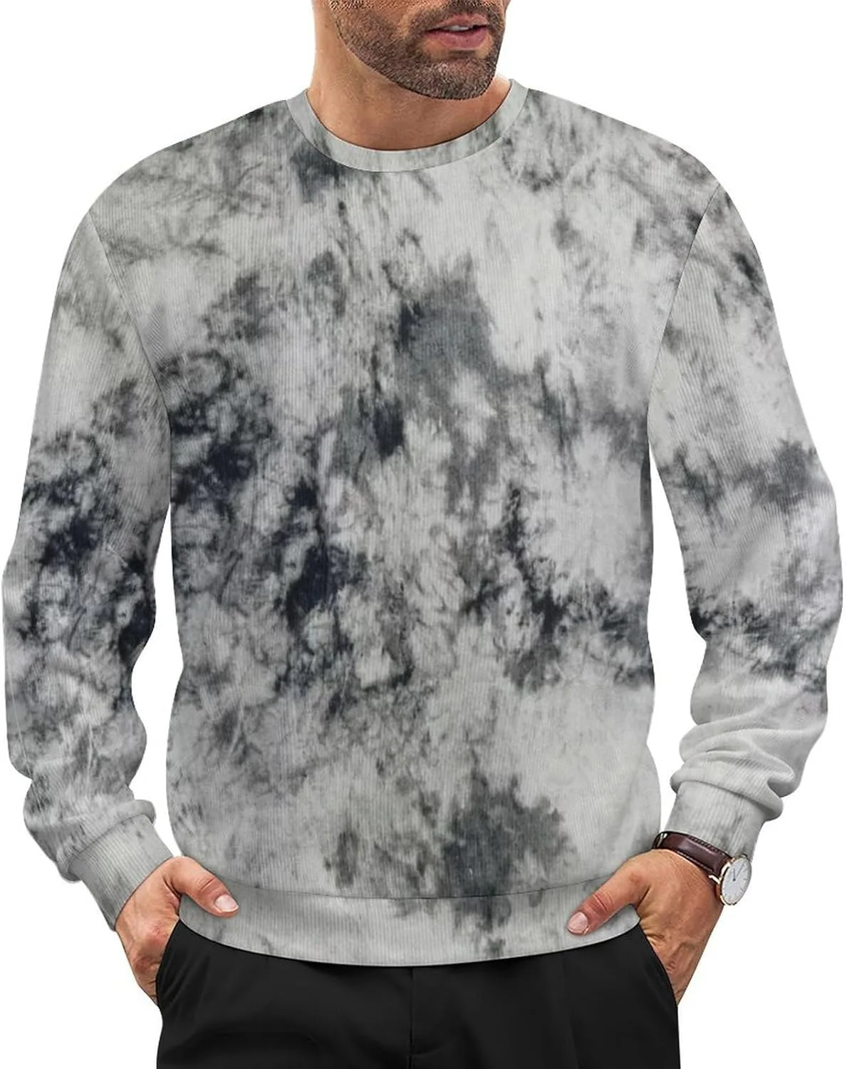 

Мужской свитер-пуловер Ghost с круглым вырезом, свободный крой, легкий FZHTNJOJR