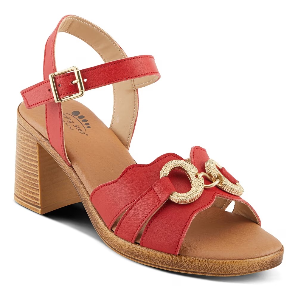 Босоножки на толстом каблуке Spring Step, red