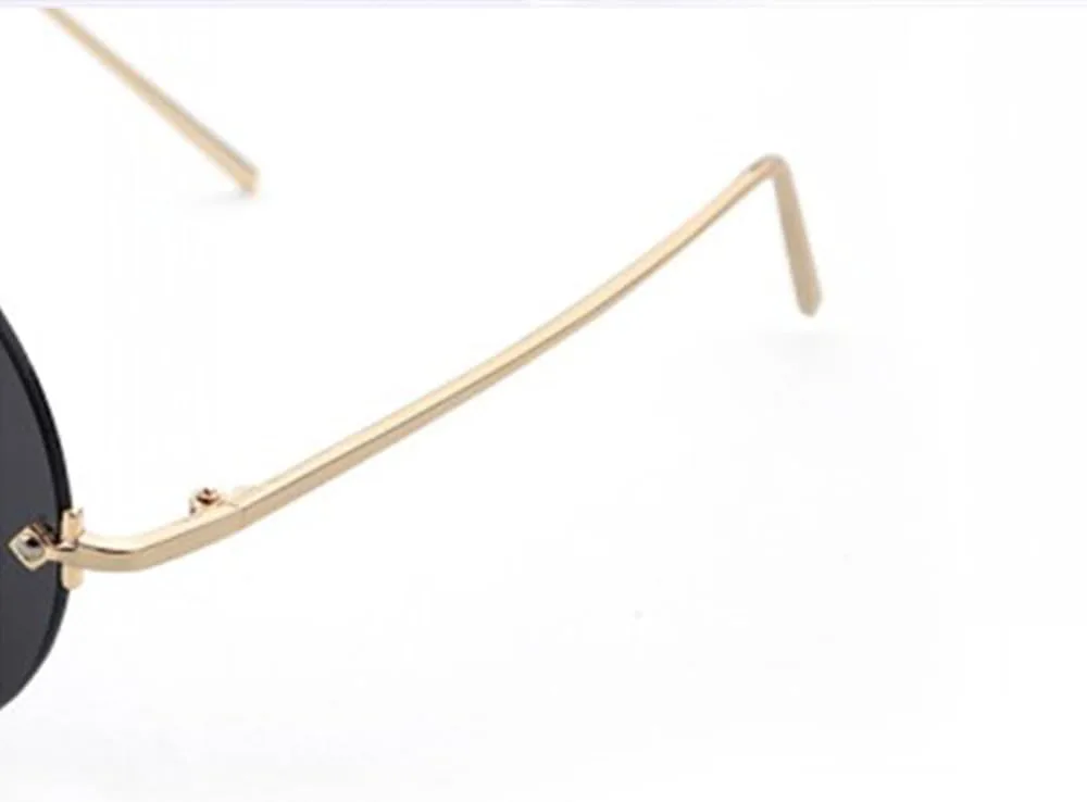 

LVTFCO Модные женские солнцезащитные очки без оправы с круглыми линзами, металлические, модные, с отражающей пленкой, мужские солнцезащитные очки, C5 Green