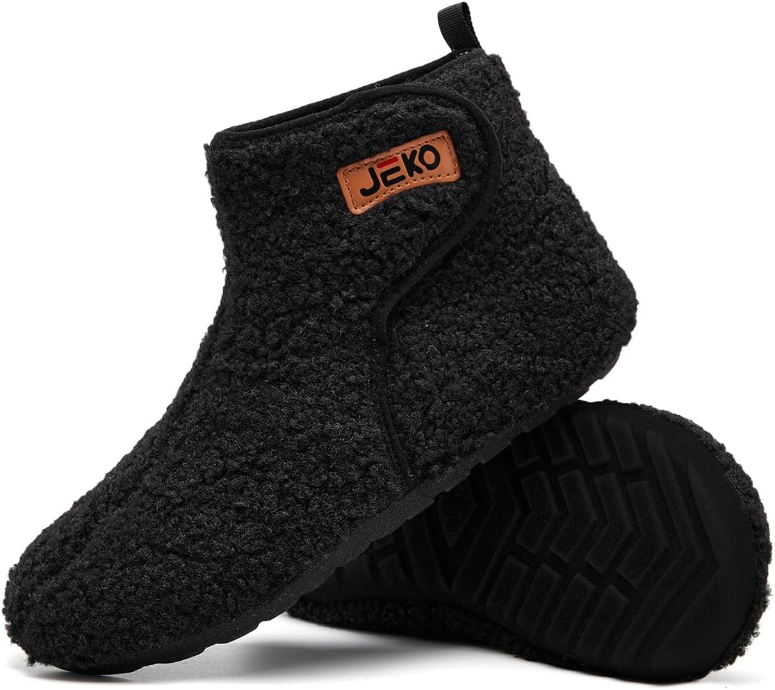 

Домашние тапочки-ботиночки UUBARIS для женщин и мужчин, теплые, с мехом, для дома и улицы, для путешествий, черный