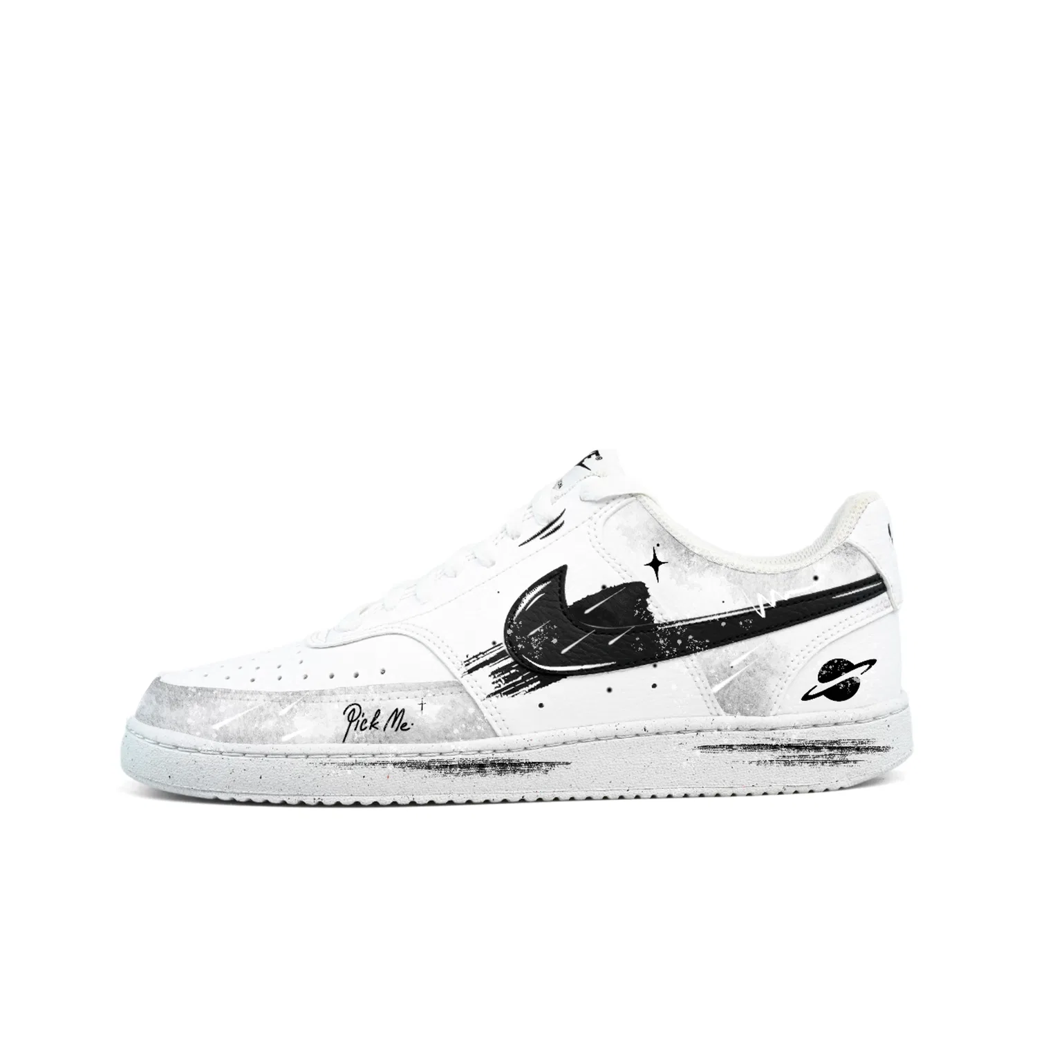 Кроссовки скейтбординговые Nike Court Vision 1 Low бело-черные