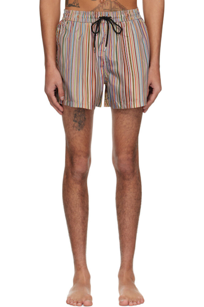 

Плавки-шорты с разноцветными фирменными полосками Paul Smith