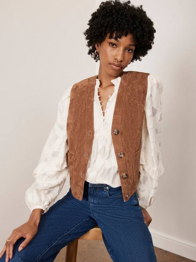 

Замшевый жилет Mint Velvet, цвет Brown Tan