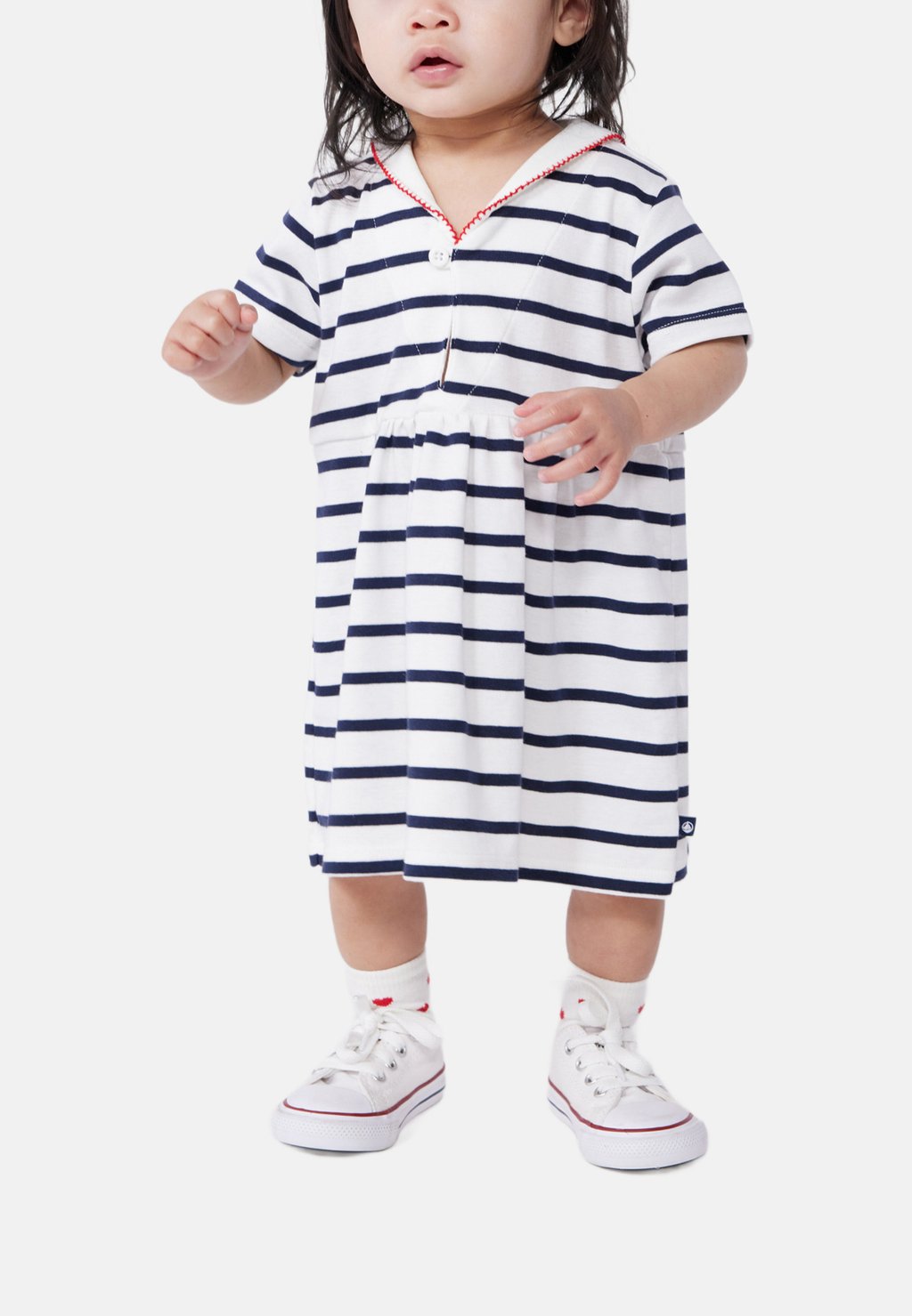 

Повседневное платье KURZÄRMELIGES MIT STREIFEN Petit Bateau, белый