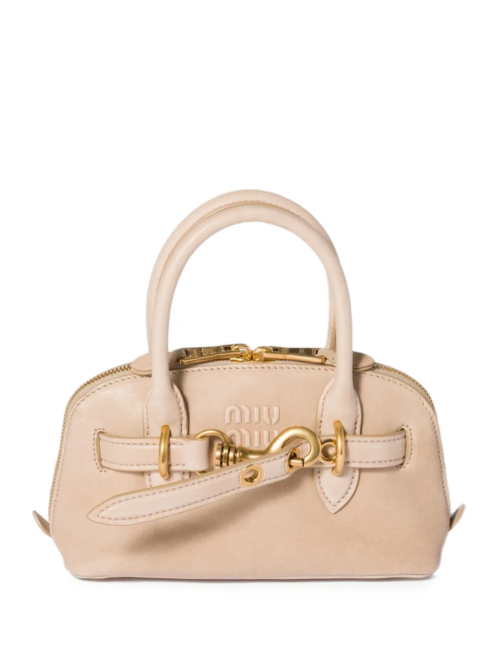 Сумка-тоут Aventure размера мини Miu Miu, бежевый