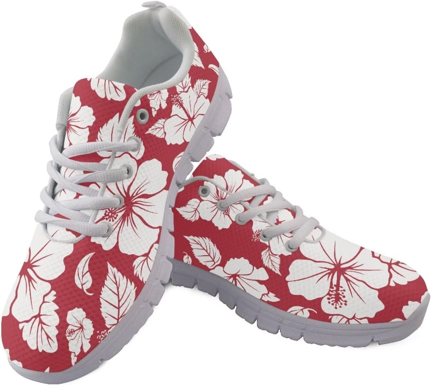 

Кроссовки для гавайского отдыха - дышащий цветочный принт и быстросохнущий дизайн для пляжа/походов (мужчины/женщины) Giftpuzz, красный