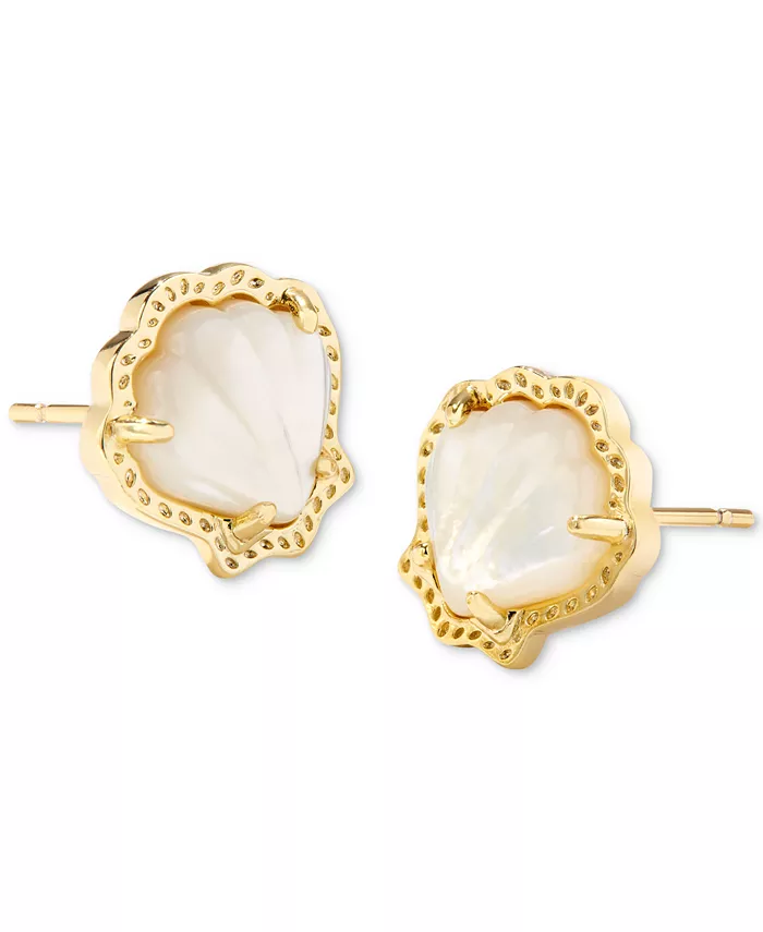 

Серьги-гвоздики с ракушками, покрытыми 14-каратным золотом Kendra Scott, коричневый