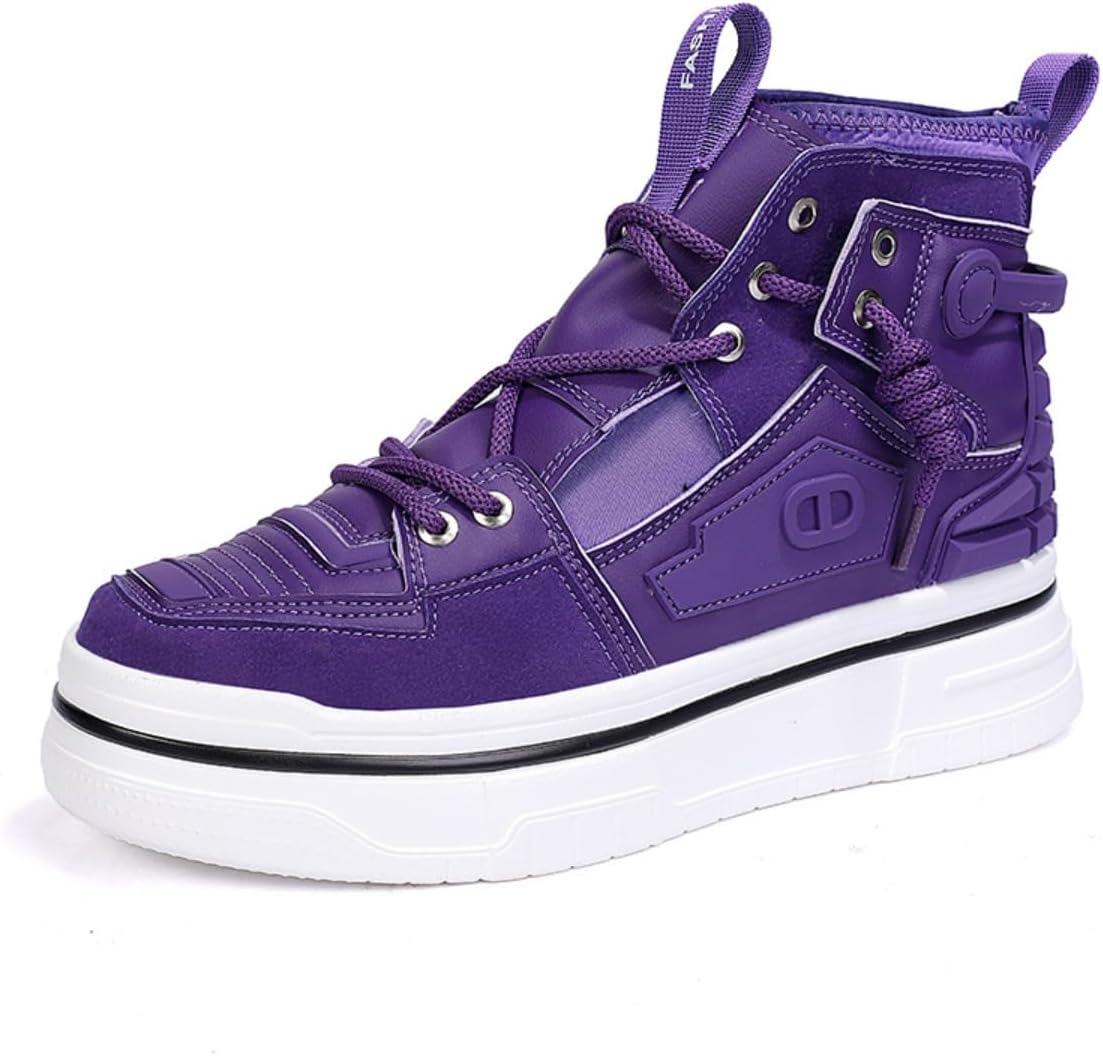 

Стильные высокие кроссовки Y2K из искусственной кожи с платформенной подошвой высотой 5 см для повседневной носки и создания модного уличного стиля Ctkvbmeoi, фиолетовый