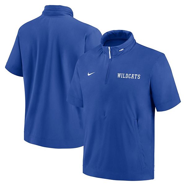 Мужская толстовка-полузип с капюшоном royal kentucky wildcats 2024 sideline coach Nike — фото 2