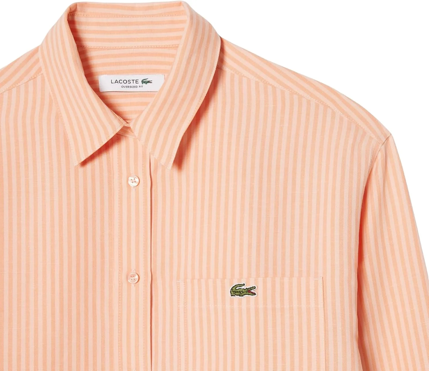 Рубашка Lacoste оверсайз Miami/Blossom из льняной смеси — фото 2