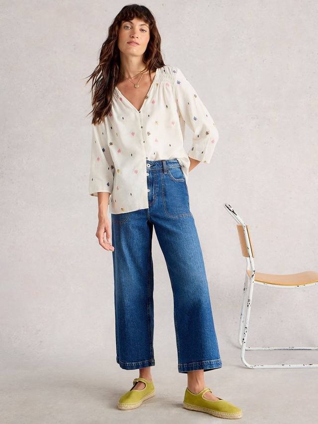 

Топ Rae из хлопка White Stuff, Ivory/Multi