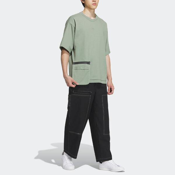 Футболка adidas originals Workwear Short Sleeve T-shirt 'Silver Green', зеленый — фото 2