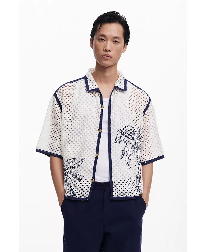 

Мужская рубашка с кружевом Palm tree Desigual, коричневый/бежевый