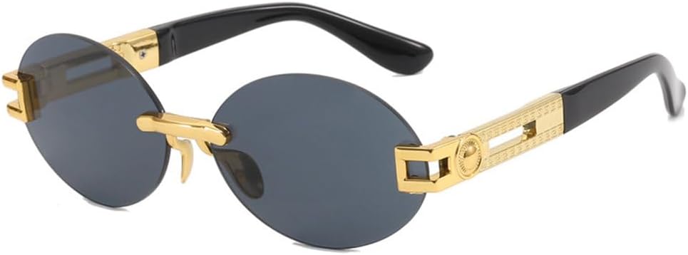 

Женские солнцезащитные очки LVTFCO без оправы, радужная оправа, ретро-овальная форма, мужские солнцезащитные очки с индивидуальным дизайном и защитой от УФ-излучения UV400, 1