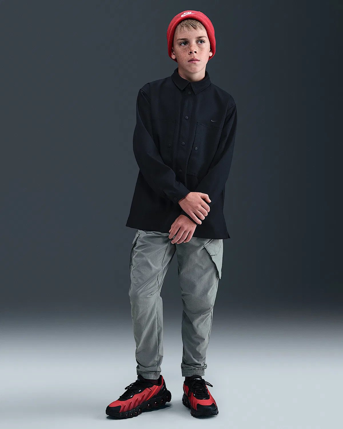 Детские карго-штаны Nike Sportswear City Utility, Smoke Grey/Black