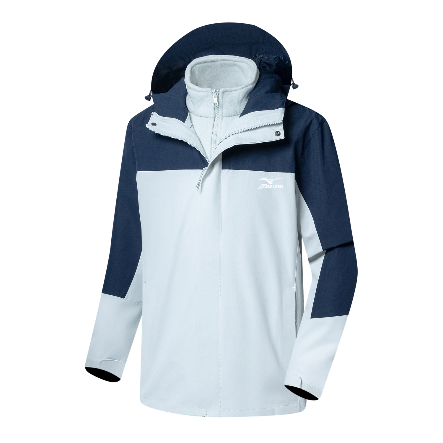 

Mizuno Ветровка для походов водонепроницаемая ветрозащитная дышащая износостойкая утепленная унисекс, Jade White/Legend Blue