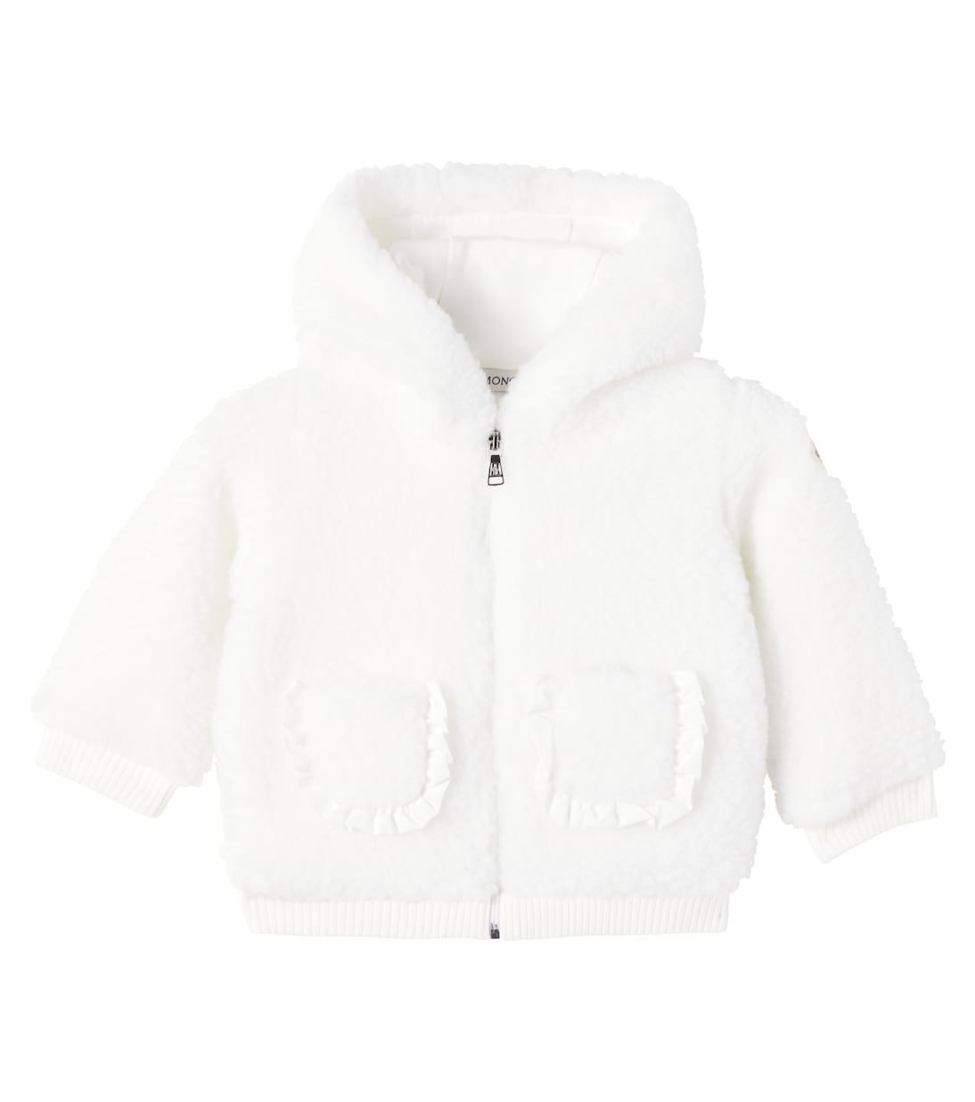 

Детский кардиган с капюшоном и мишкой Moncler Enfant, белый