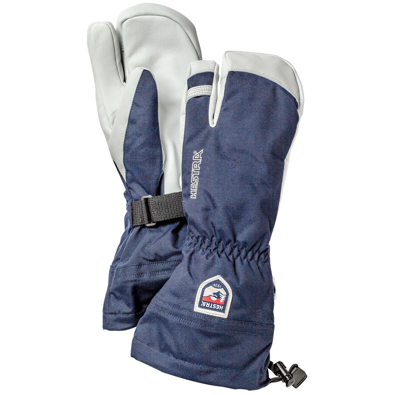 

Рукавицы Hestra Army Leather Heli Ski 3-Finger, темно-синий