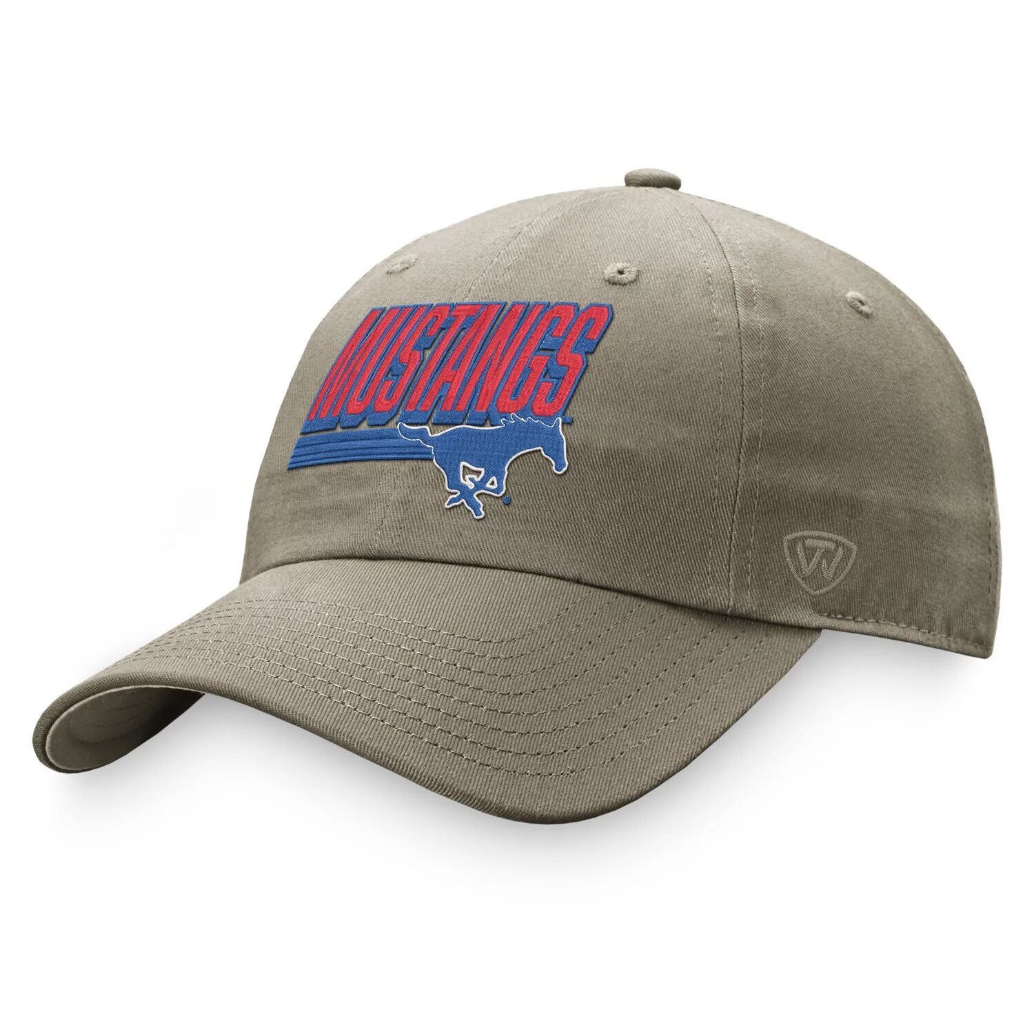

Мужская регулируемая шляпа Top of the World цвета хаки SMU Mustangs Slice