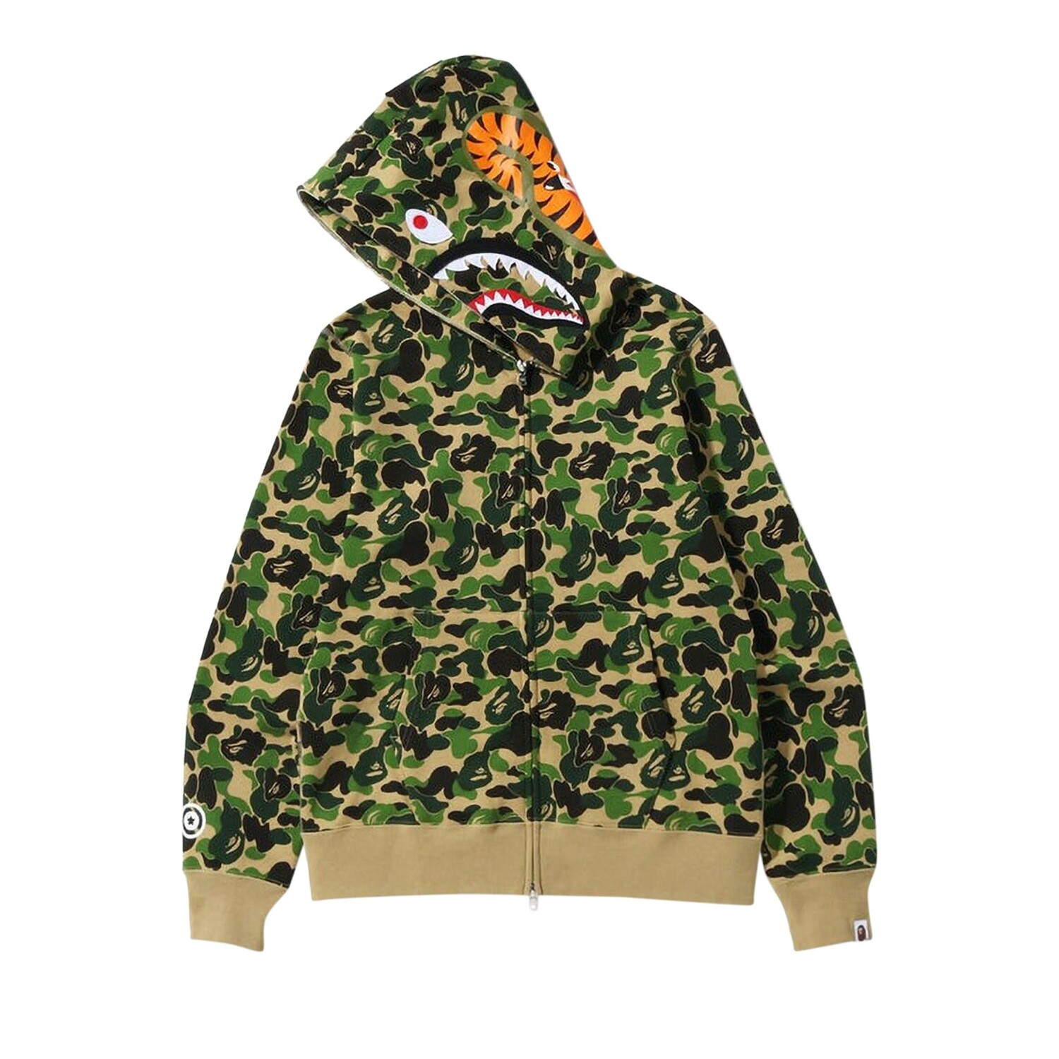 BAPE ABC Толстовка с капюшоном на молнии с камуфляжным рисунком, цвет Зеленый — фото 2