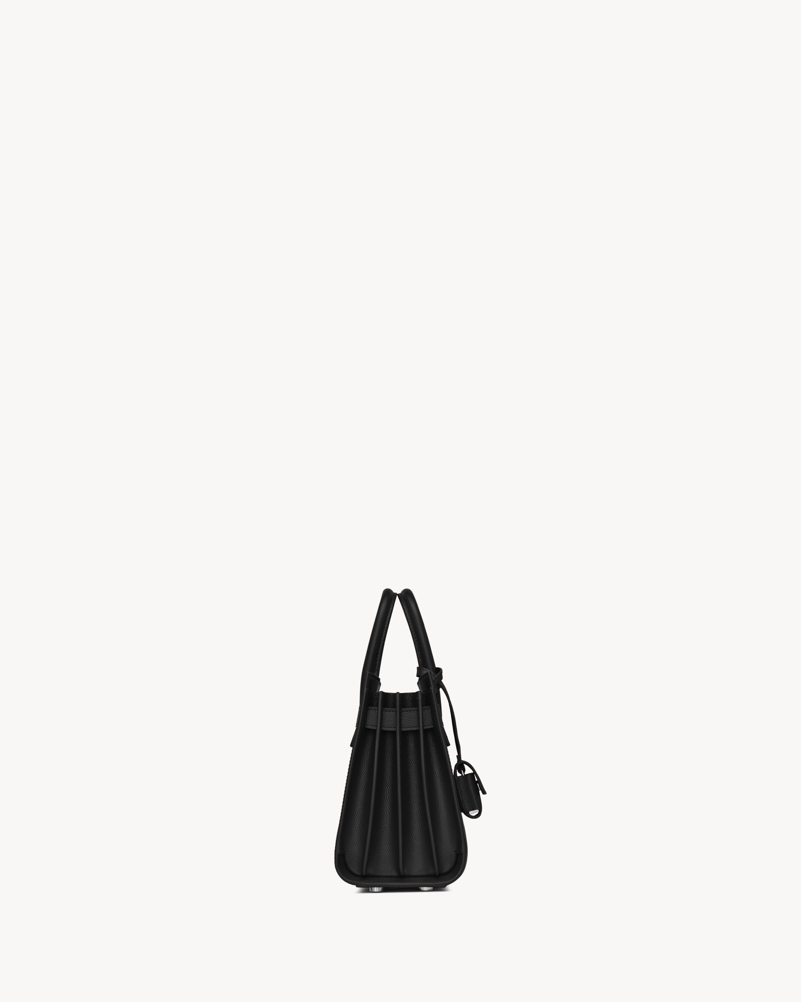Сумка Sac de Jour из зернистой кожи - нано Saint Laurent, черный — фото 3
