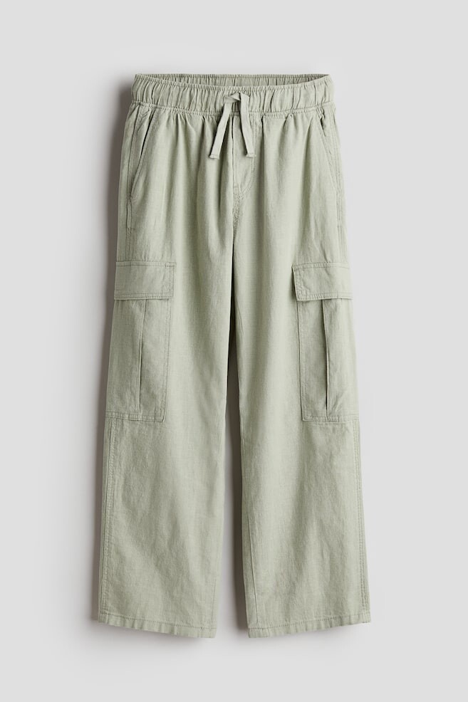 

Джоггеры карго из льняной смеси H&M, зеленый