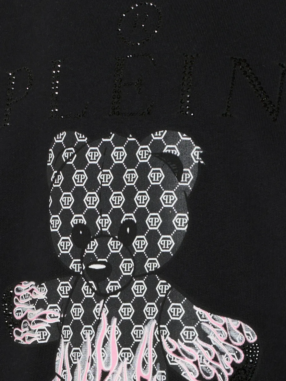 Свитшот с изображением медвежонка и круглым вырезом Philipp Plein Junior, черный — фото 3