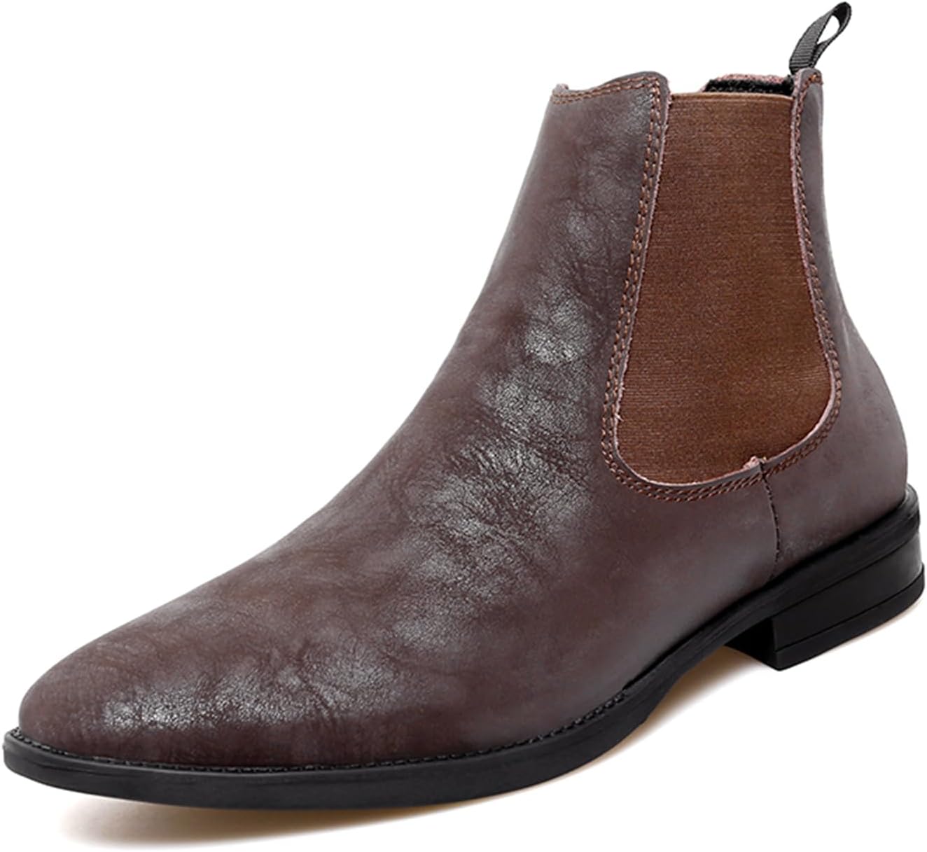 

Мужские ботинки челси: классические эластичные ботинки, повседневные мужские ботинки челси до щиколотки Abborora, темно-коричневый