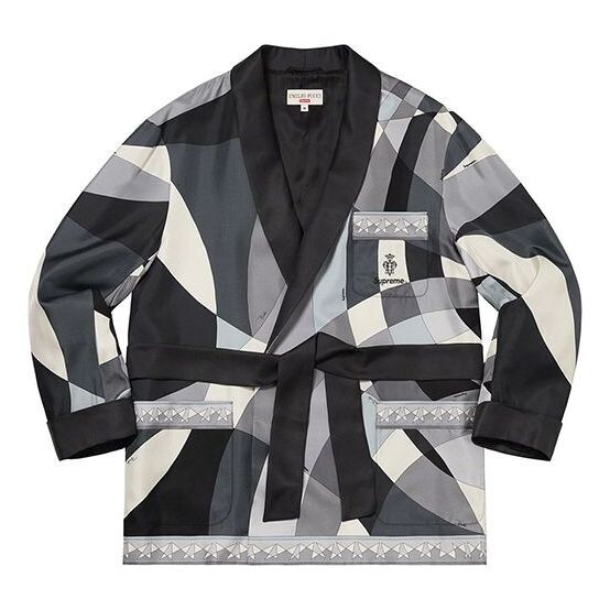 

Куртка x emilio pucci silk smoking jacket 'black white grey' Supreme, черный
