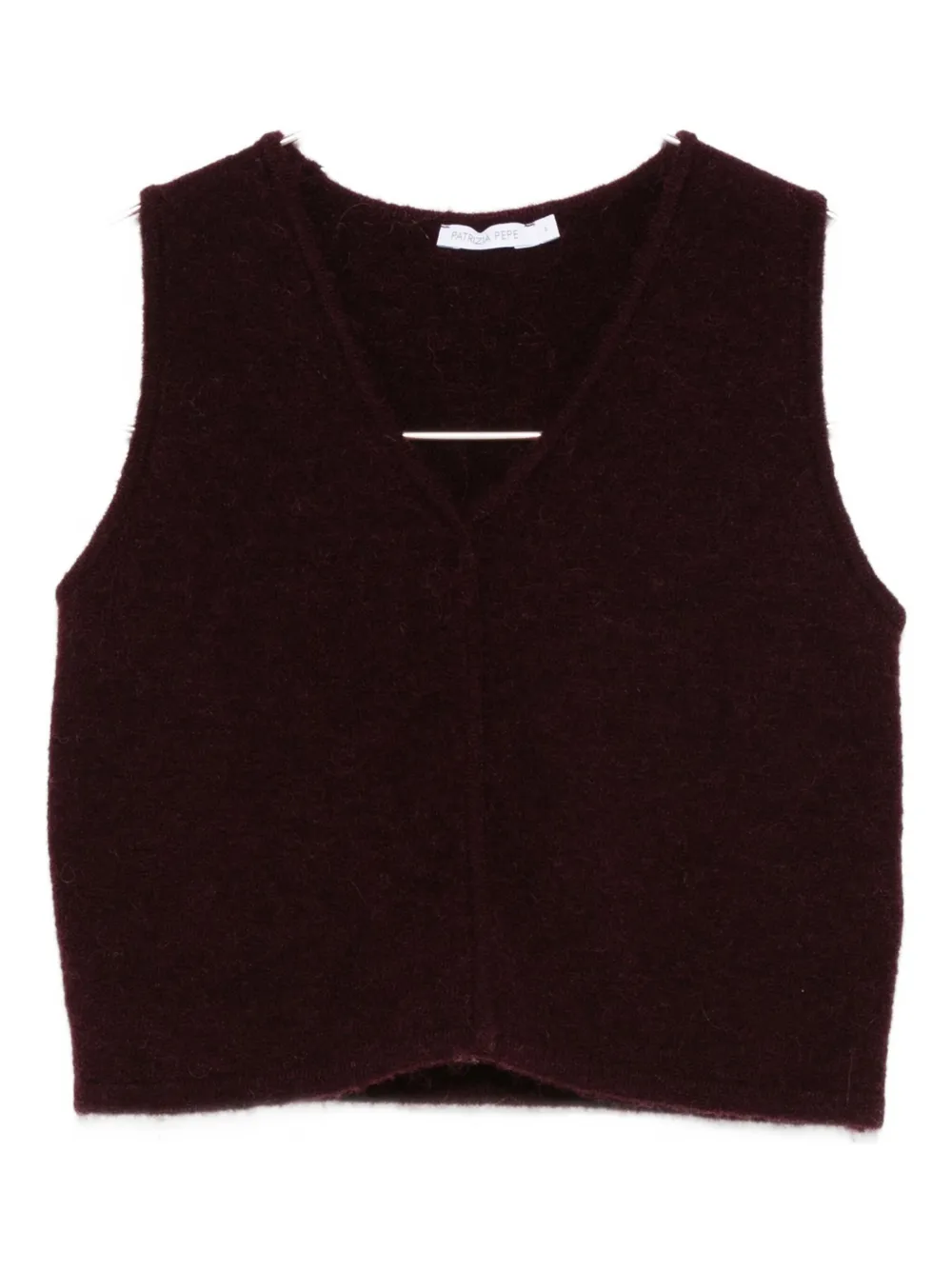 

Вязаный топ с V-образным вырезом Patrizia Pepe, коричневый