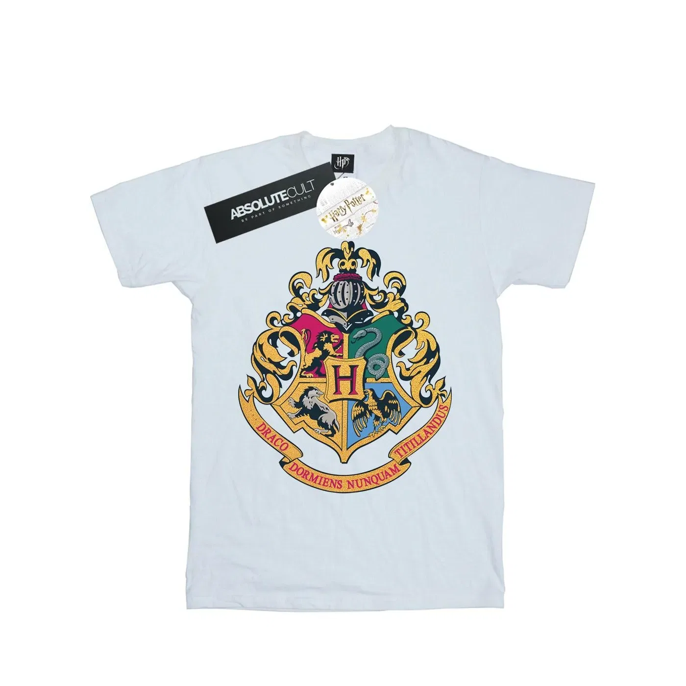 Детская футболка с принтом Hogwarts Crest Harry Potter, белый — фото 2
