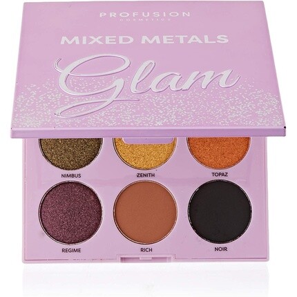 

Палитра теней для век Mixed Metals 9 оттенков Glam 175 г Profusion