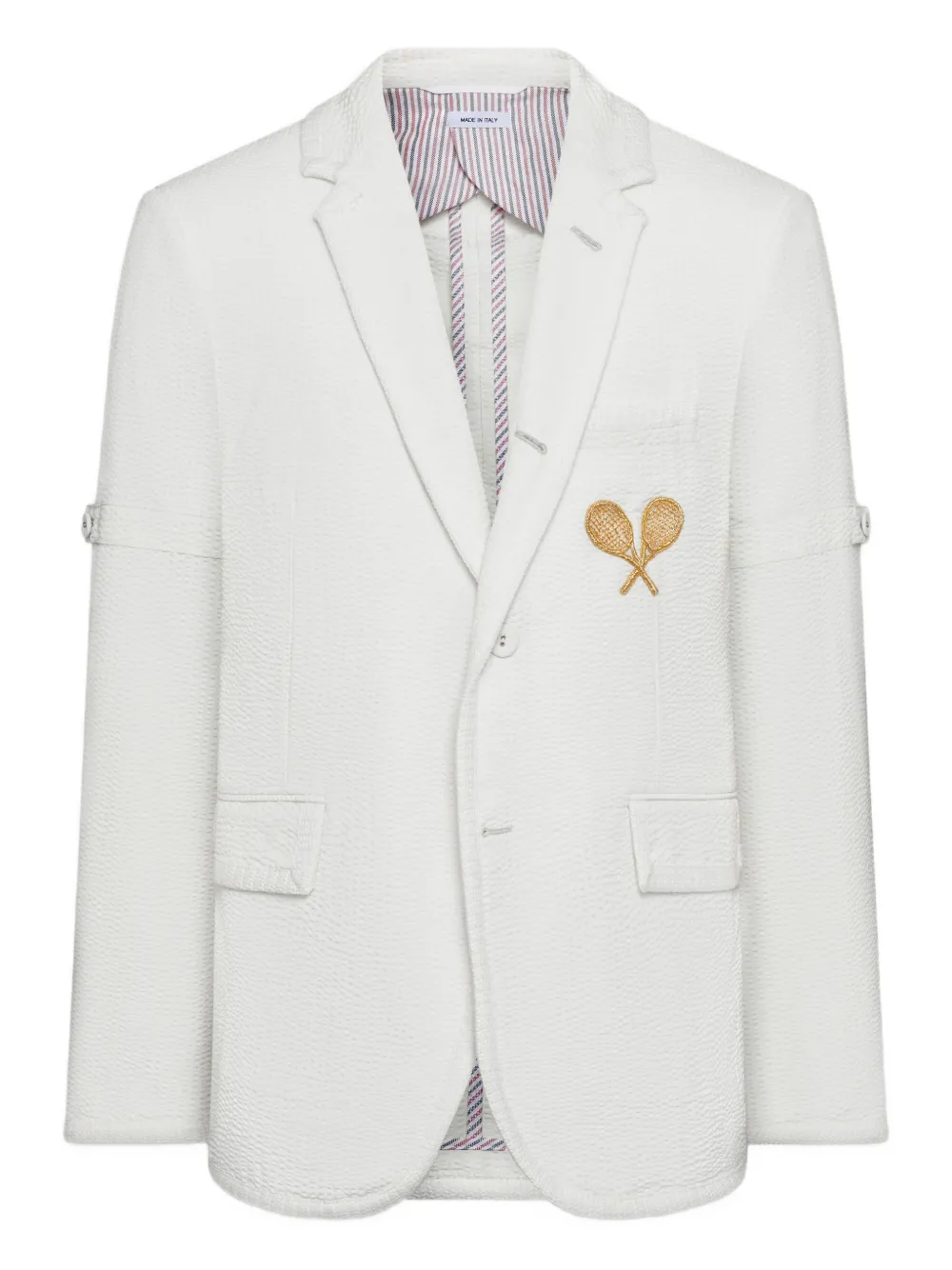 

Пиджак с вышивкой Thom Browne, белый