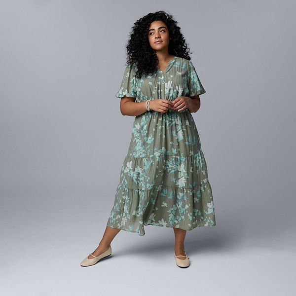 

Платье макси Plus size Simply Vera Vera Wang, Green Mint Floral