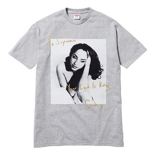 

Футболка ss17 sade tee grey character printing short sleeve gray Supreme, серый