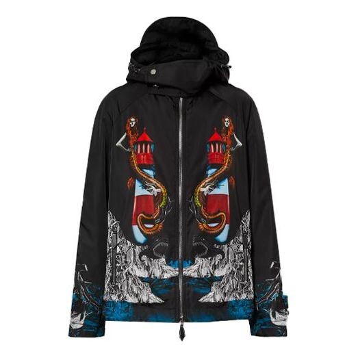 

Куртка Men's Burberry SS21 Printing Loose Hooded Jacket Black, черный