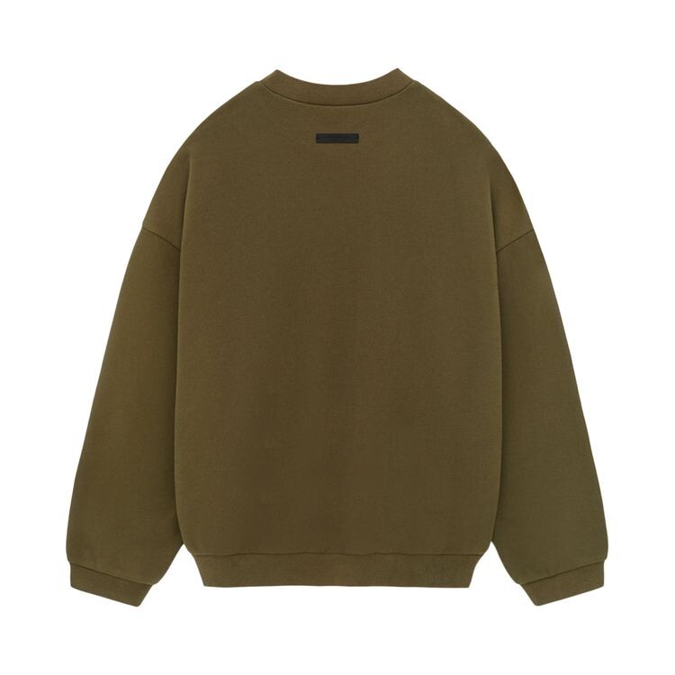 Толстовка Fear of God Essentials Fleece Crewneck Olive, зеленый — фото 2