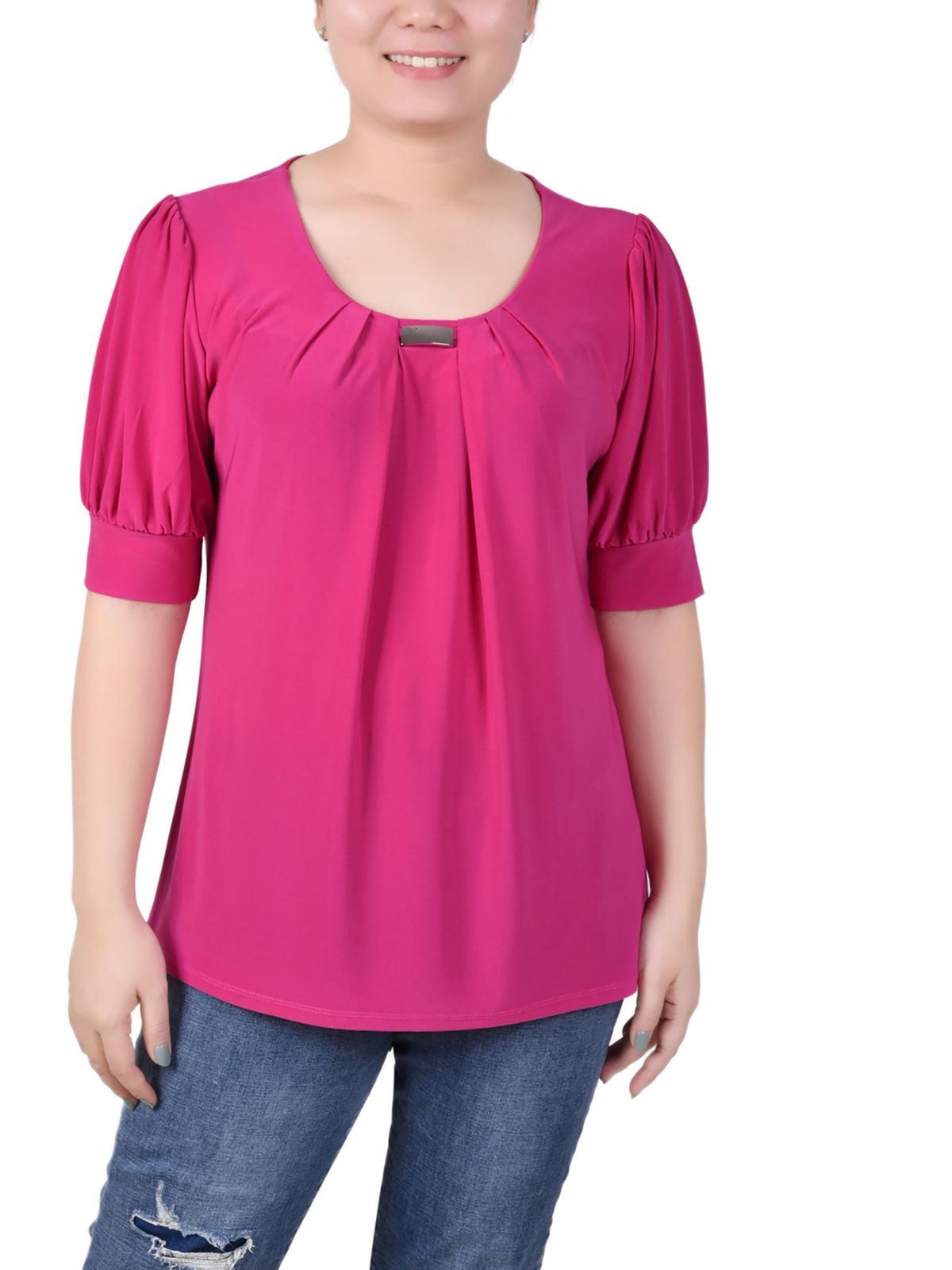 

Офисная профессиональная блузка для женщин Petites NY Collection, цвет magenta