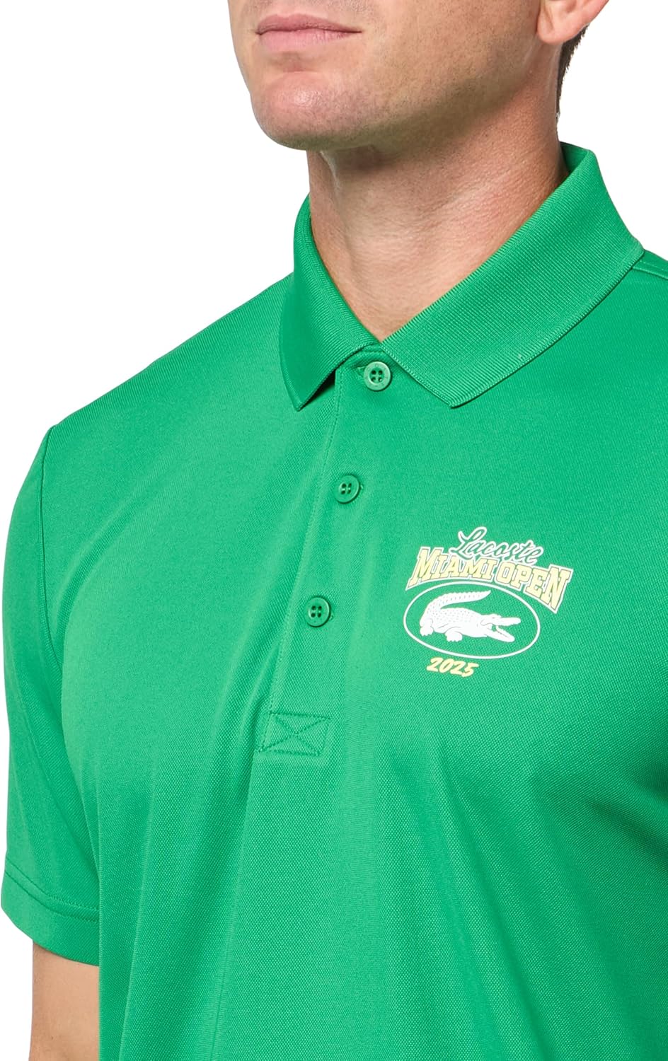 Lacoste мужская спортивная футболка-поло Miami Open Edition Ultra Dry, Bright Green — фото 3