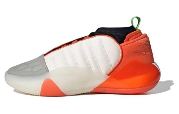 Баскетбольные кроссовки adidas Harden Vol.7 унисекс, Белый мел/Черный основной/Оранжевый полуударный