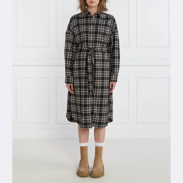 

Платье с поясом tjw в клетку ниже Tommy Hilfiger, черный