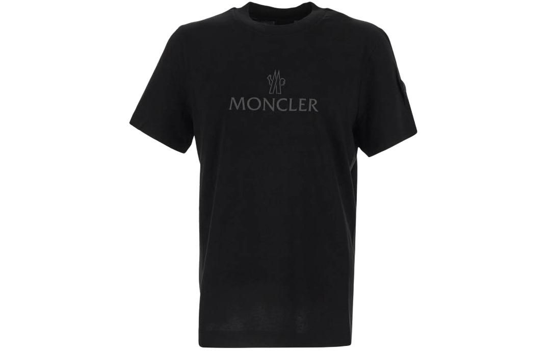 

Футболка с коротким рукавом и принтом логотипа Moncler, черная
