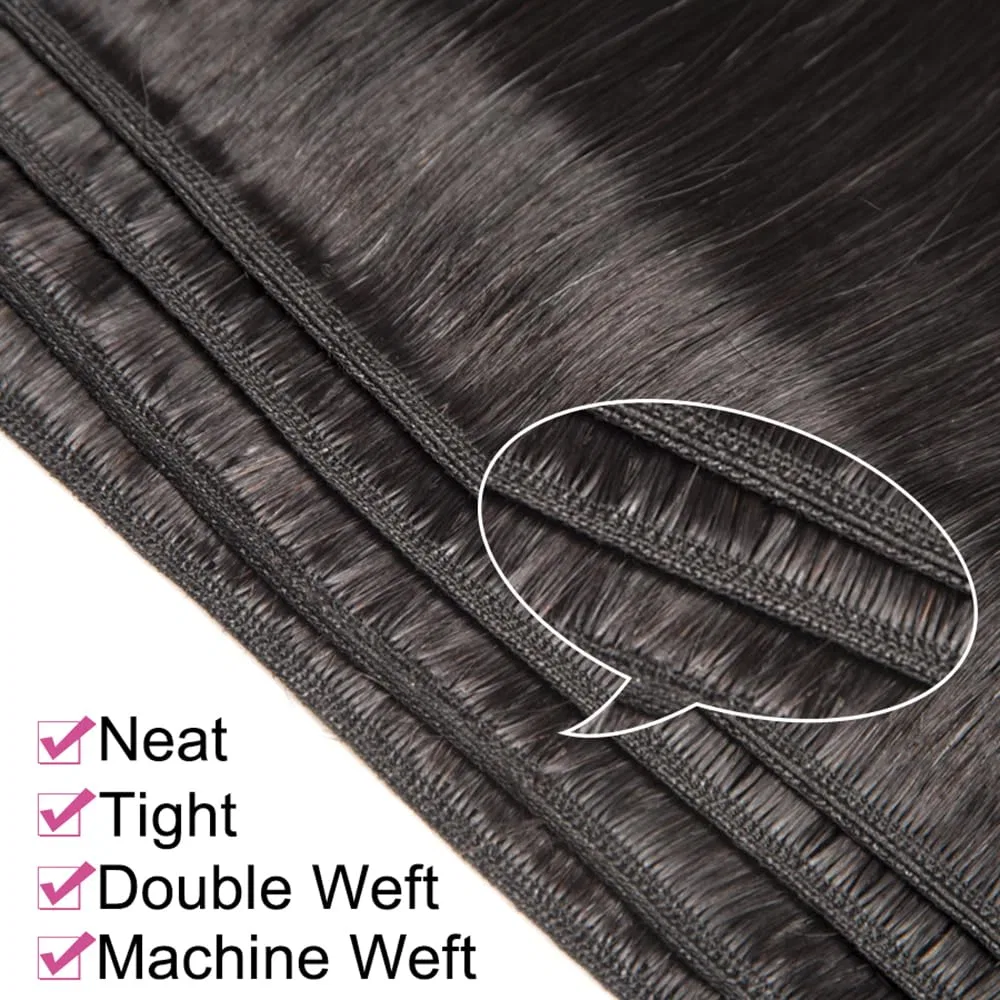 Прямые пучки натуральных волос Double Weft Brazilian Hair Bundles, 100 г, 50.8 см Urshiney — фото 4