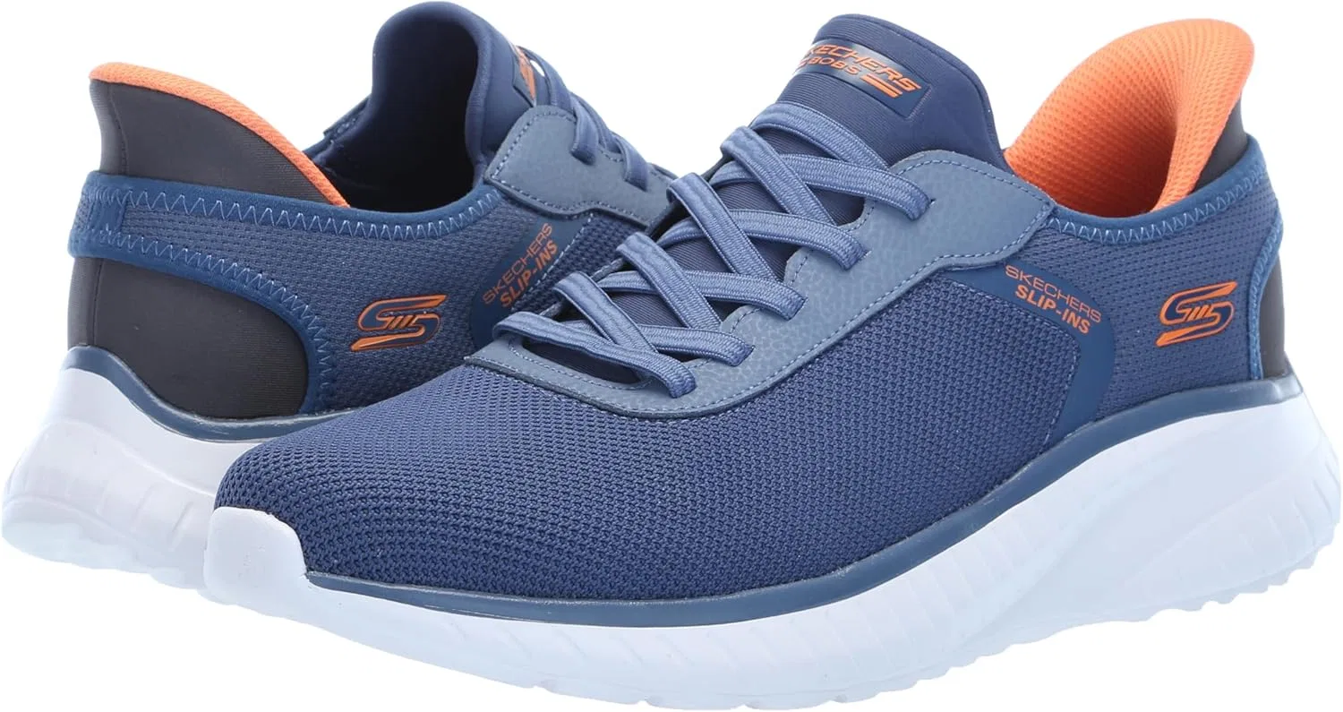 Мужские кроссовки Skechers Hands Free Slip-ins Squad Chaos - Balanced Edge, Navy Blue Multicoloured — фото 2