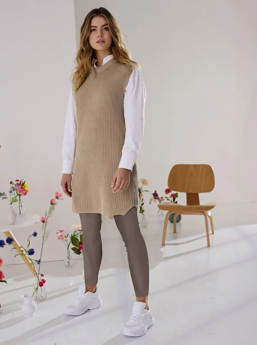 

Вдохновение свитер-жилет "длинный свитер-жилет" Inspirationen, бежевый