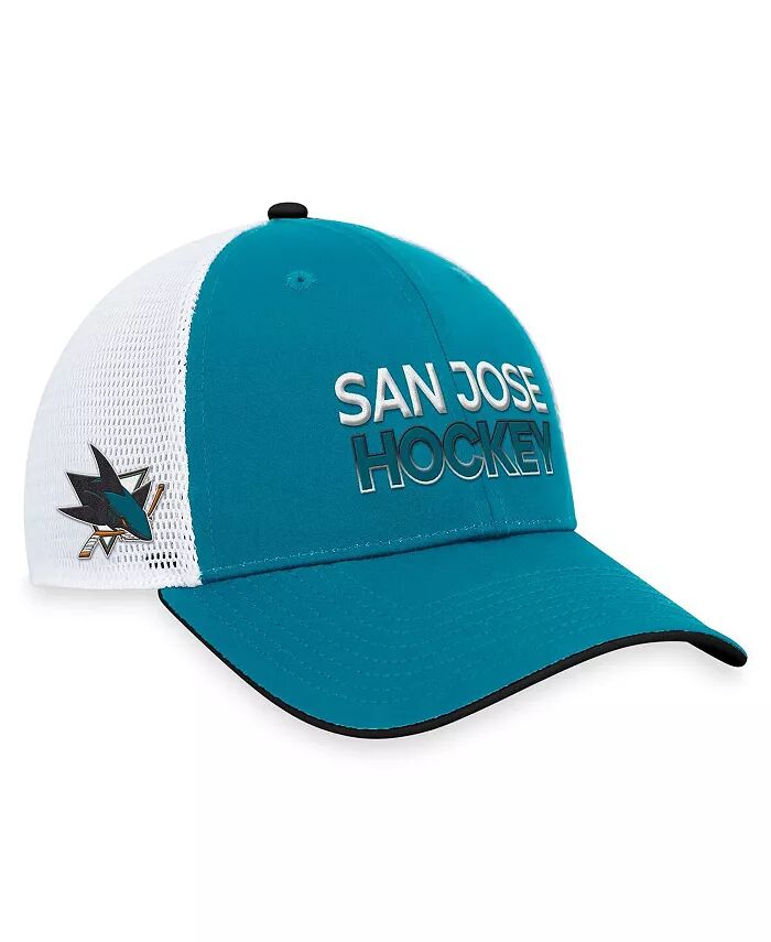 

Мужская темно-бирюзовая регулируемая кепка San Jose Sharks Authentic Pro Rink Trucker Fanatics, синий